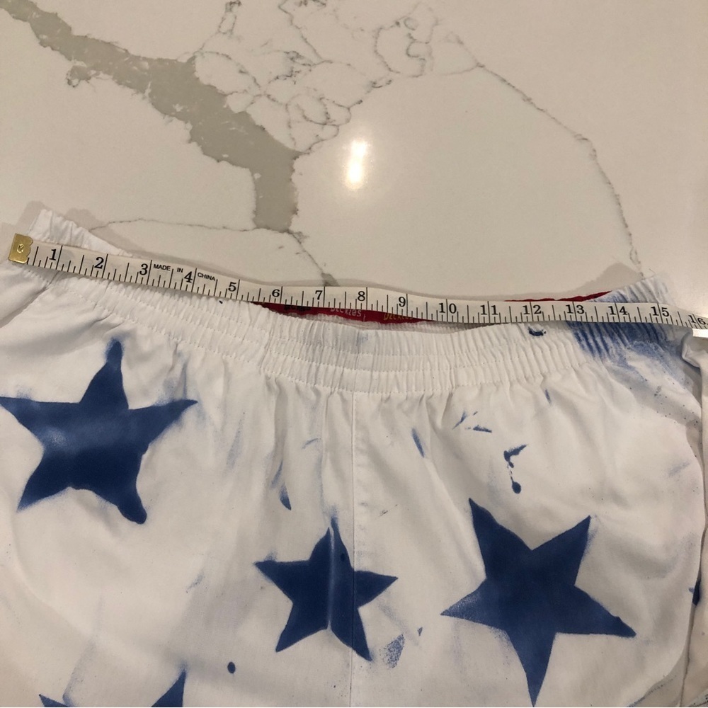 Dickies White Straight Leg Pants with Blue Star Print - Picture 10 of 12